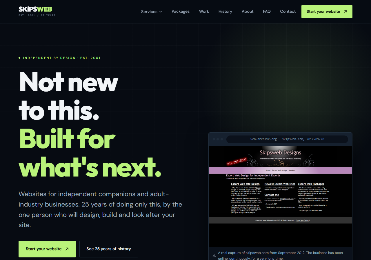 Screenshot of the SKiPSWEB homepage as it looks in 2026.